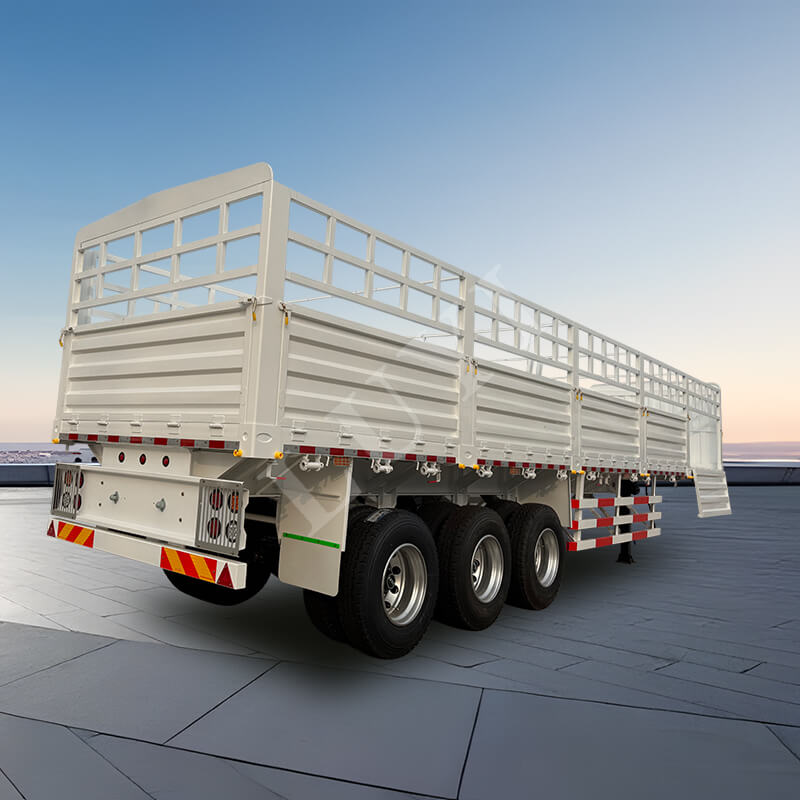 3-akselinen 1,5 metrin sivuperävaunu 80 tonnin monitoimikäyttöisen sivuseinän puoliperävaunullisen kuorma-auton kuljettamiseen