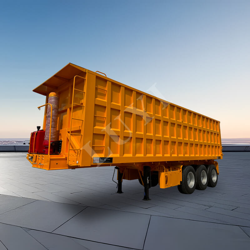 3-akselinen 60 tonnin takakippipuoliperävaunu