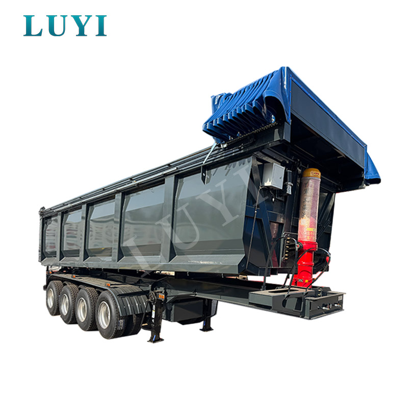 4-akselinen 70 tonnin kippipuoliperävaunu U-muotoinen kippipuoliperävaunu