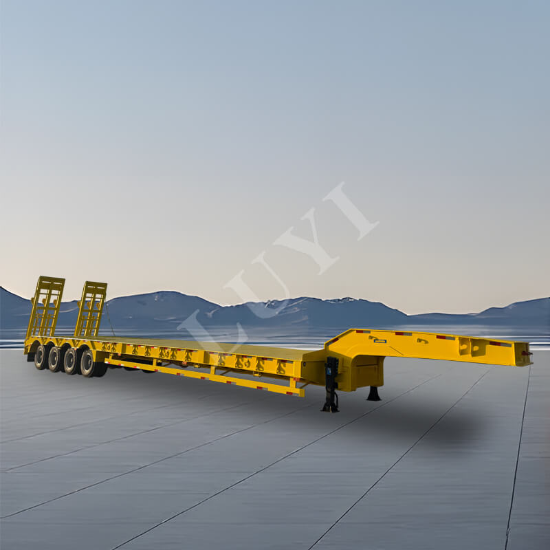 4-akselinen 80 tonnin räätälöity hanhenkaulainen matalapoikaperävaunu 4-akselinen 80 tonnin räätälöity hanhenkaulainen matalapoikaperävaunu