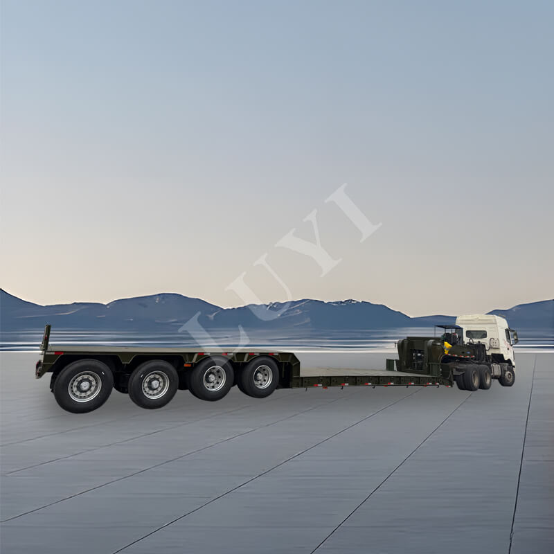 4-akselinen irrotettava hanhenkaula, 150 tonnin matalasänky kuorma-auton perävaunu 4-akselinen irrotettava hanhenkaula, 150 tonnin matalasänky kuorma-auton perävaunu