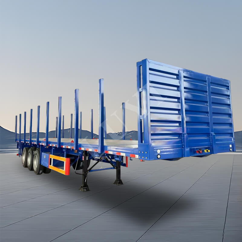 40 jalkaa 50 tonnin 3-akselinen teräksinen puoliperävaunu