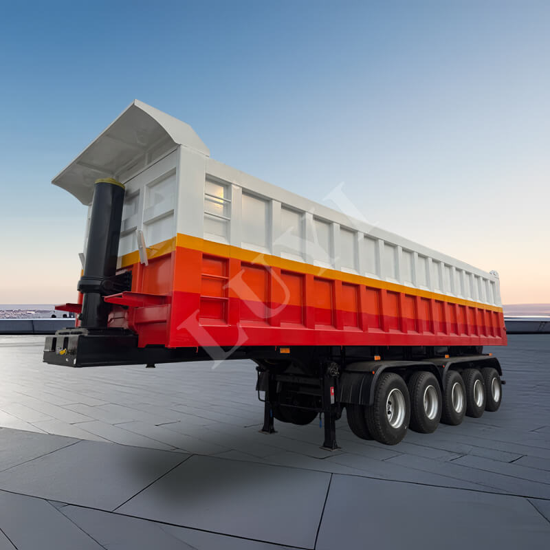 5-akselinen hiiliteräksinen kippiperävaunu, raskas 120 tonnin takakippiperävaunu 5-akselinen hiiliteräksinen kippiperävaunu, raskas 120 tonnin takakippiperävaunu