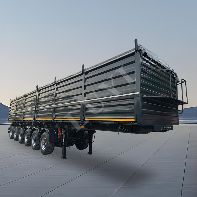 6-akselinen 100 tonnin kantavuus mukautettu sivuperävaunu