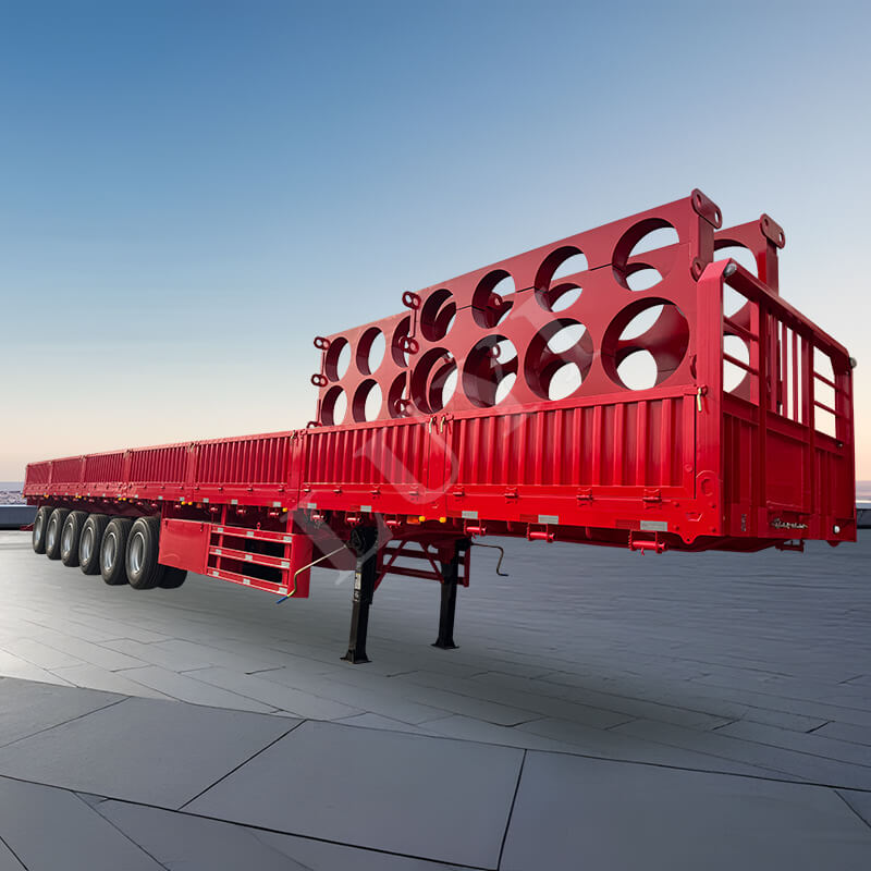 6-akselinen 15,5 metrin 80-100 tonnin 40 jalan sivuseinämäinen puoliperävaunu,