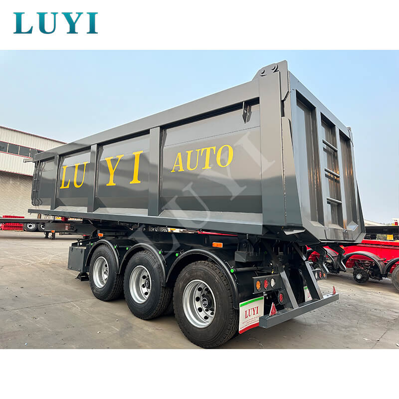 Laadukas 3-akselinen takakippi hydraulinen puoliperävaunu