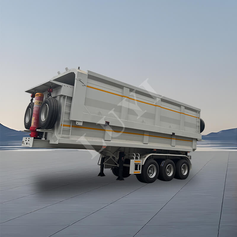 Kolmiakselinen 60-80 tonnin takakippiinen kippipuoliperävaunu